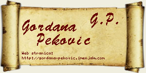 Gordana Peković vizit kartica